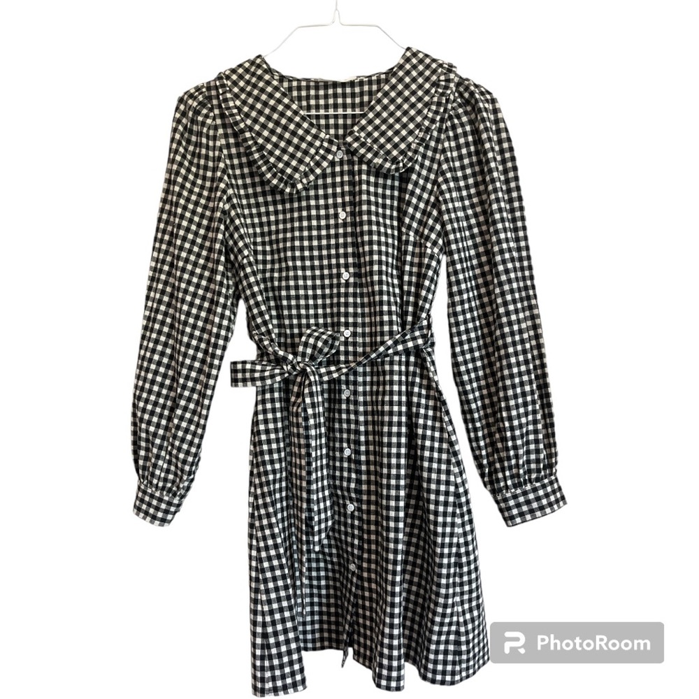 Black and white checkered dress